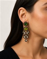 Orecchini Cianfrone Gioielli Donna in Argento Agata F217OR-ART63-NERO-VERDE - F217OR-ART63-NERO-VERDE